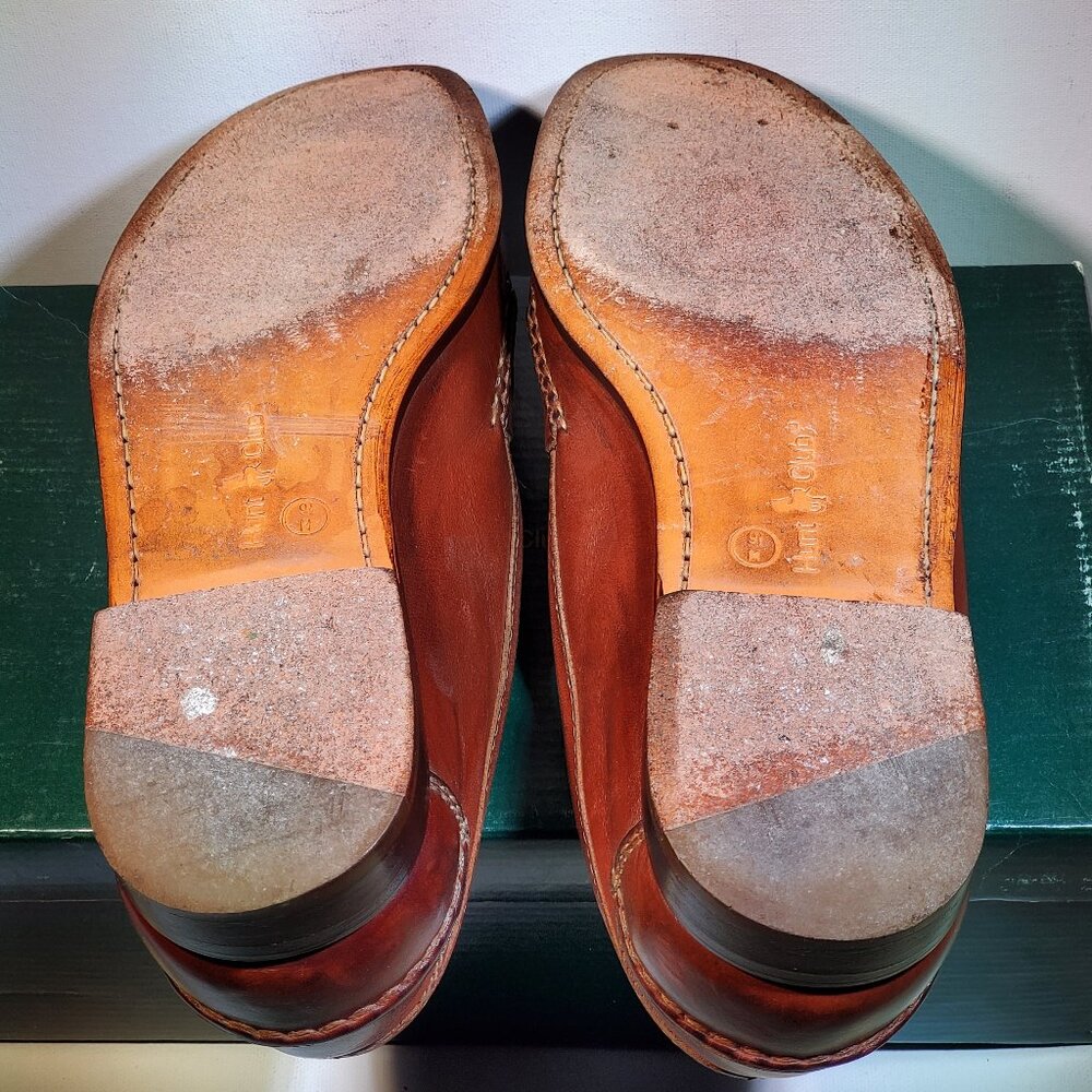 VINTAGE ***RARE*** HUNT CLUB MENS  MEDIUM BROWN PENNY LOAFERS  MADE IN BRAZIL - Picture 6 of 6